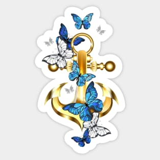 Anchor with Butterflies Morpho Sticker